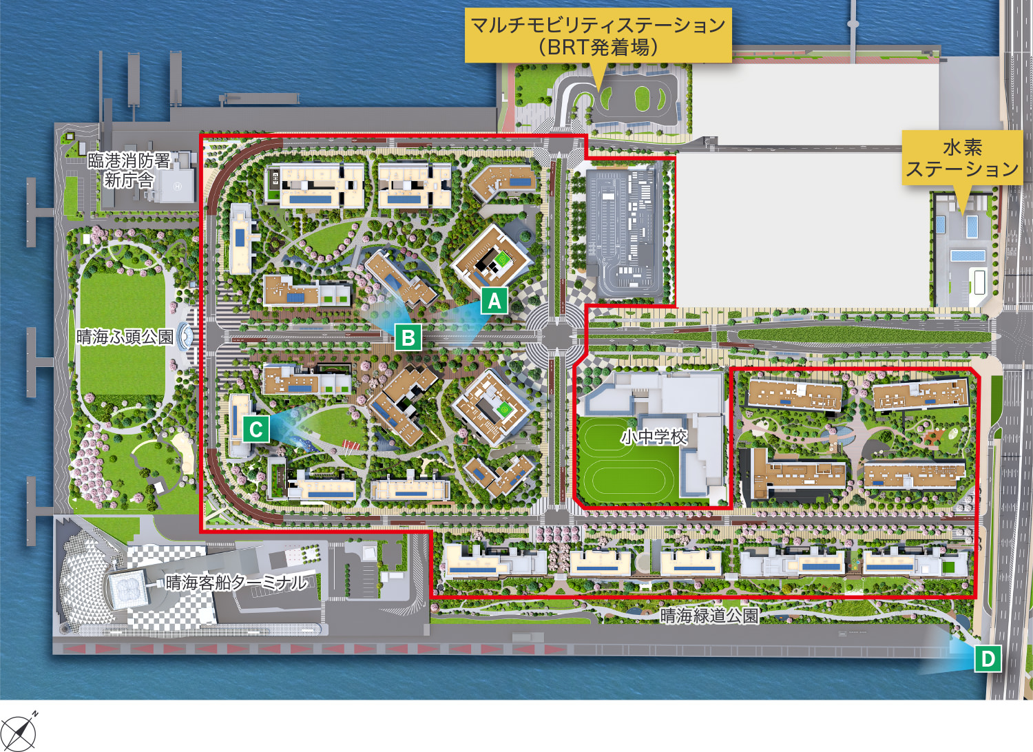 東京2020大会後のまちの配置図