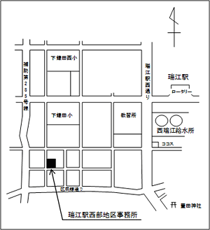 地図：瑞江駅西部地区事務所