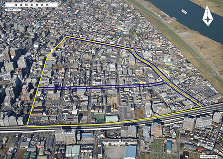 篠崎駅東部地区の地図