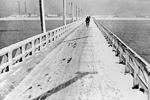 雪の船堀橋（昭和２９年頃)