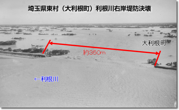 埼玉県東村（大利根町）利根川右岸堤防決壊