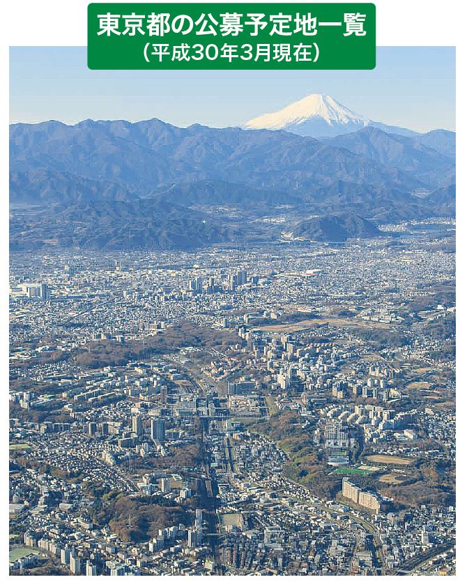 多摩ニュータウン　東京都の公募予定地一覧（平成27年5月現在）