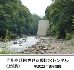 （上流側）河川を迂回させる仮排水トンネル 平成23年8月　撮影